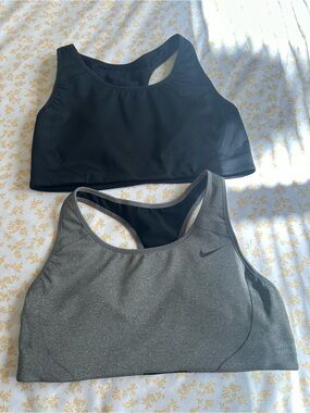 Nike Duo Racerback Sports Bras - Black & Gray
